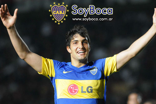 Blandi, el autor de los dos goles de Boca en Santa Fe